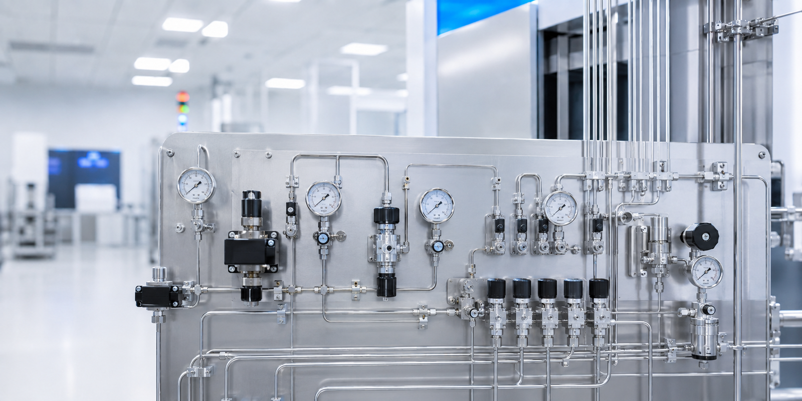 Illustrative semiconductor UHP specialty-gas delivery panel
